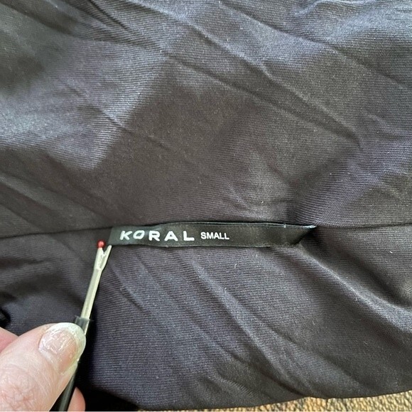 Koral Womens Black size S Thong Bodysuit Open Back Neon Strap Stretch Gym Swim - Picture 4 of 8